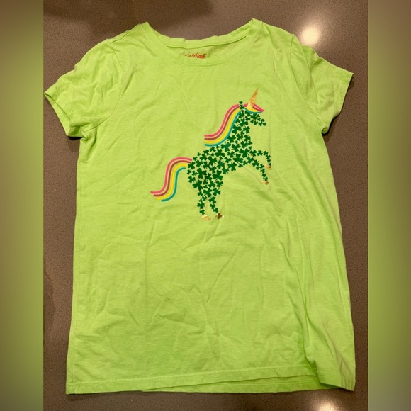 Saint Patrick’s day unicorn | big girls size L 10/12 | tshirt - Picture 1 of 3